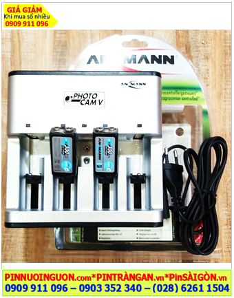 Ansman Photocam V, Bộ sạc 2 viên pin 9v -Kèm sẳn 2 pin sạc Ansman MaxE E300 (9v-300mAh) chính hãng